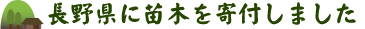 長野県に苗木を寄付しました