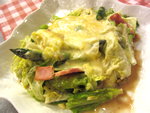 春キャベツとアスパラのチーズ盛り 春キャベツとアスパラのチーズ盛り