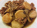 レンコン団子と豚肉の甘辛煮